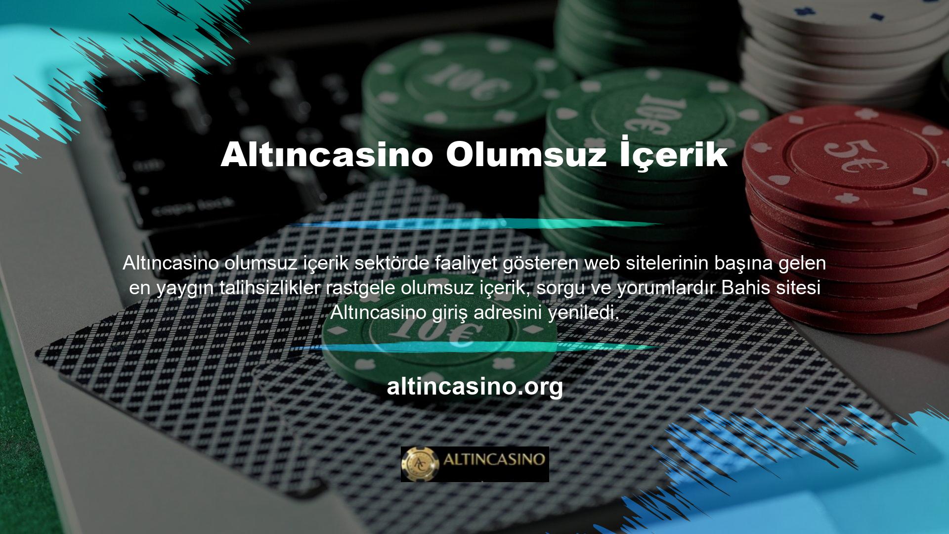 Casino sitesi Altıncasino giriş adresini yeniledi